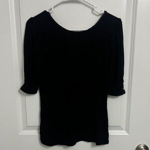 Carmen Marc Valvo Black Long Sleeve Top